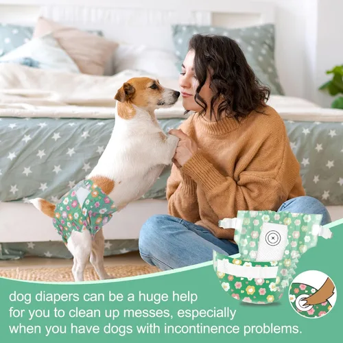 Miniatura 5 de Pet Soft Pañales para perras hembra, pañales desechables para perras, pañales para gatos y cachorros con agujero de cola de espuma ajustable