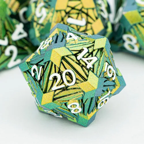 Miniatura 11 de Juego de dados de metal de 7 piezas con caja, dados D y D rojos para Debris RPG para juegos de mesa D&D, juego de rol, juego de dados poliédricos