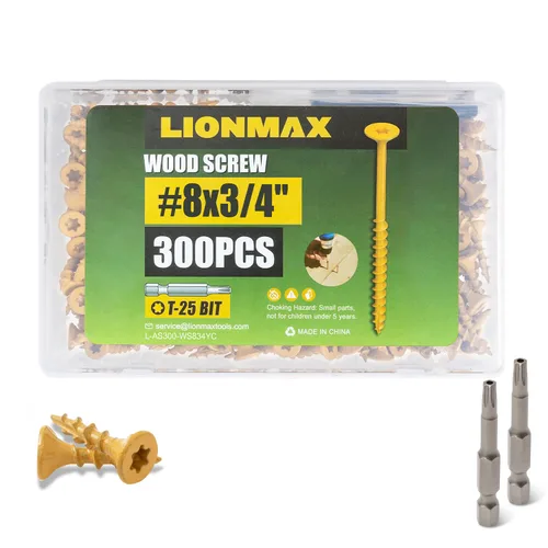 Miniatura 34 de LIONMAX Tornillos para Terraza de 1-5/8 Pulgadas, Tornillos para Madera #8 x 1-5/8", 300 PCS, Resistentes al Óxido, Recubiertos con Epoxi Exterior