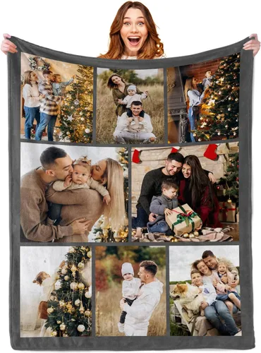 Miniatura 13 de Manta personalizada Cara Nonna con foto, manta con imagen personalizada para Navidad, San Valentín, aniversario, regalos de cumpleaños, regalos