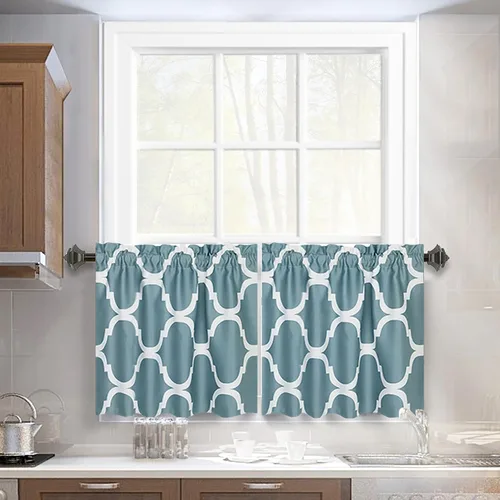 Miniatura 56 de Melodieux - Cortinas de bolsillo de moda marroquí para cocina, cafetería o baño, pequeñas ventanas