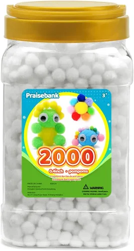 Miniatura 53 de Praisebank 300 pompones de 1 pulgada para artes y manualidades, manualidades en tarro