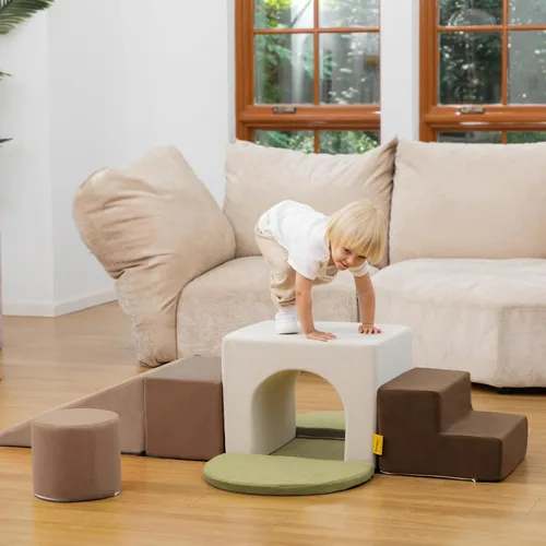Miniatura 8 de BanaSuper Juego de Bloques de Espuma para Escalar para Niños - 7 Piezas de Juguetes de Escalada para Niños Pequeños, Desarrollo Motor Grueso 7