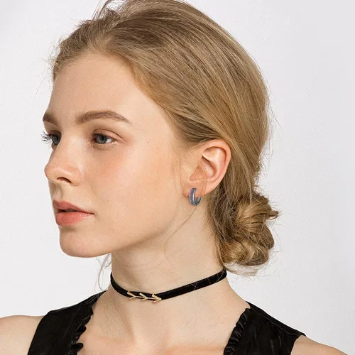 Miniatura 2 de CiNily Aretes Huggie de ópalo con bisagras, chapados en oro, hipoalergénicos, pequeños aretes de aro para mujeres, adolescentes, niñas, hombres
