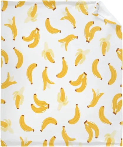 Darani Manta de franela ligera de fruta de plátano, súper suave y acogedora, cálida y ligera, manta de franela suave de 60 x 50 pulgadas, tamaño