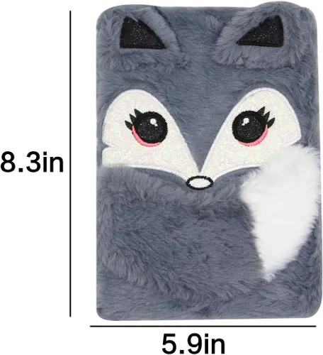 Miniatura 10 de Cuaderno de felpa difusa con bonito diario de oso de dibujos animados para niños y niñas para escribir dibujos (A5, 160 páginas rayadas)