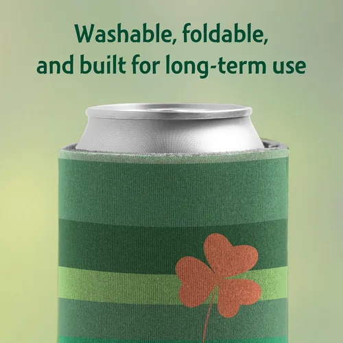 Miniatura 7 de VictoryStore Enfriadores de latas y bebidas, enfriadores de latas del día de San Patricio, enfriadores de latas irlandeses, trébol naranja, juego