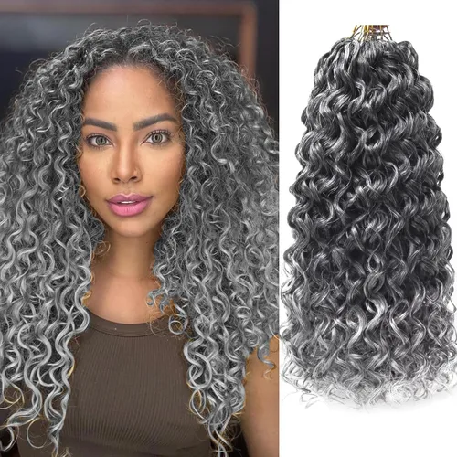 Miniatura 69 de GoGo Curl Crochet Hair 18 pulgadas onda de agua pelo sintético bohemio ganchillo trenzado jengibre onda profunda extensiones de cabello trenzado