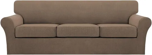 Miniatura 143 de Turquoize 2 fundas para sillas de sala de estar, funda de sofá con fundas de cojín individuales, funda de muebles para sillas (silla, beige biscotti)