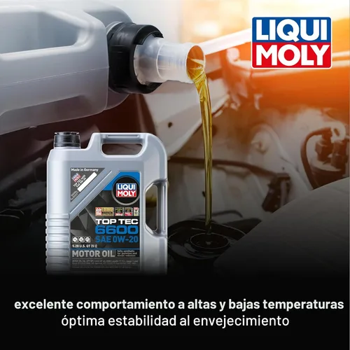 Miniatura 3 de Liqui Moly Top Tec 6600 SAE 0W-20 Aceite de motor totalmente sintético 5 litros SKU: 22046