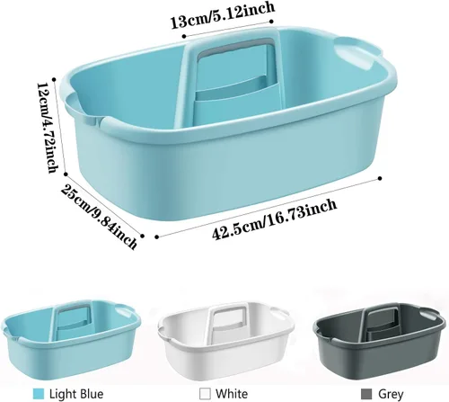 Miniatura 3 de Haundry Organizador grande de suministros de limpieza con asa, organizador de cubo de almacenamiento de plástico para productos de limpieza, cesta
