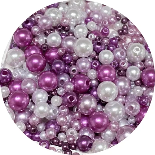 Miniatura 9 de Cuentas de perlas mixtas de 30 a 0.315 in, perlas redondas sueltas de satén, cuentas de plástico para hacer joyas, aretes, pulseras, collares