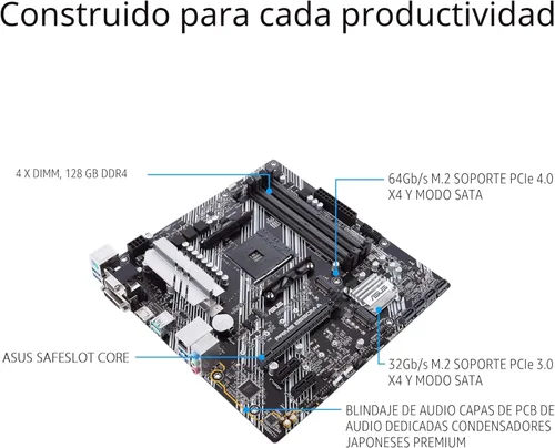 Miniatura 3 de ASUS Prime B550M-A WiFi II AMD Micro ATX Placa base con PCIe 4.0, WiFi 6, memoria ECC, HDMI 2.1, cabecera RGB