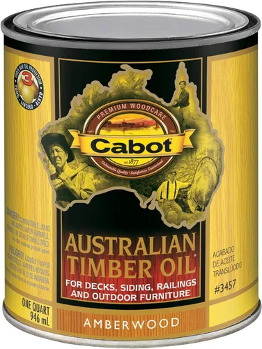 Miniatura 9 de Cabot Aceite de madera australiana para manchas y protector de madera, teca miel, 1 cuarto de galón
