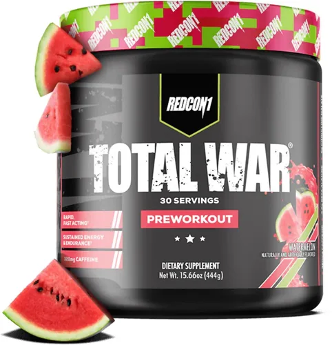 Miniatura 26 de REDCON1 Total War - Suplemento para antes del entrenamiento, Uva - Preentrenamiento con cafeína de acción rápida para hombres + mujeres con beta