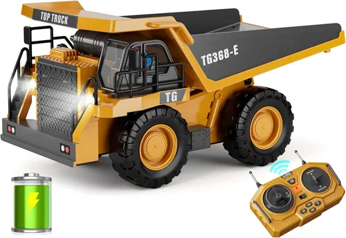 Miniatura 12 de KIDMARKT Juguete grande de excavadora de control remoto de 21 pulgadas con cubo de metal y hoja topadora, juguetes de excavadora RC de 15 canales
