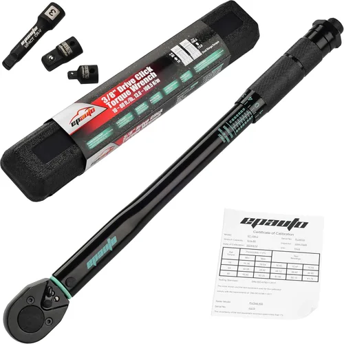 Miniatura 11 de EPAuto Llave dinamométrica de clic de 1/2 pulgada, 25-250 ft-lb/33.9-338.9 Nm, negro