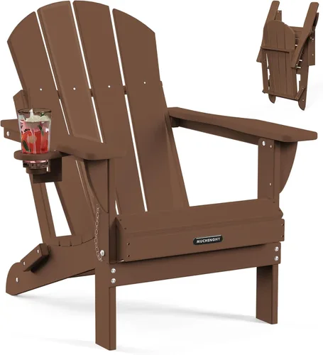 Miniatura 16 de MUCHENGHY Sillas Adirondack plegables, sillas de patio, sillas de césped, silla para exteriores, silla Adirondack de plástico, hoguera, resistente a