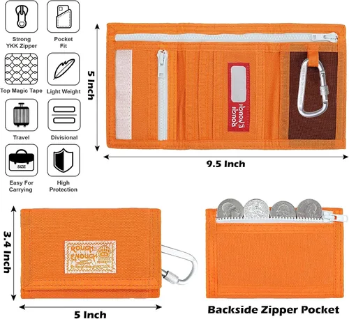 Miniatura 3 de Rough Enough - Carteras con cordón para niños y niñas, con llavero, color naranja