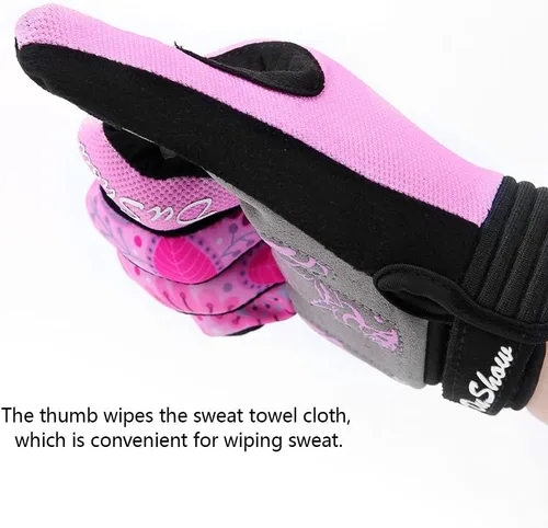 Miniatura 6 de DuShow Guantes de ciclismo para mujer, guantes de ciclismo de montaña para mujer, guantes acolchados de gel para pantalla táctil, guantes