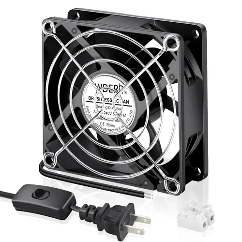 Miniatura 9 de EC 2.362 in x 0.984 in Mini Muffin Fan Axial AC 110v 120v 220v 240v Doble Bola para DIY Pequeño Equipo Electrónico Enfriamiento Puertas Ventilación