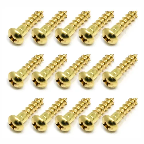 Miniatura 2 de 15 tornillos Phillips Drive de latón para madera #8 x 5/8 pulgadas, cabeza redonda