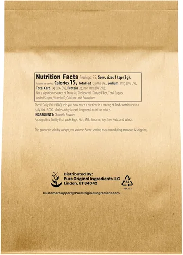 Miniatura 2 de PURE ORIGINAL INGREDIENTS Chlorella en polvo (8 onzas)