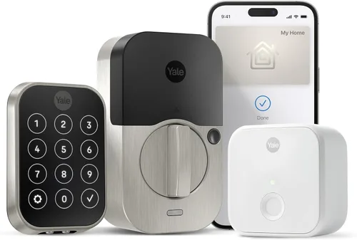 Miniatura 14 de Yale Assure Lock 2 Plus Apple Home Keys (Tap to Open) Cerrojo, Cerradura de Puerta de Entrada Inteligente Sin Llave de Gamuza Negra con Teclado Ante
