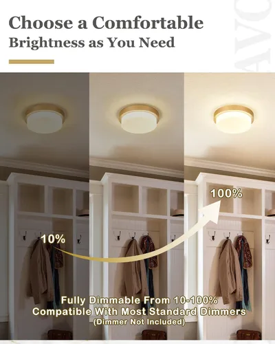 Miniatura 7 de Lámpara de techo de montaje empotrado dorada, 13 pulgadas, accesorios de iluminación de techo para dormitorio, pasillo, cocina