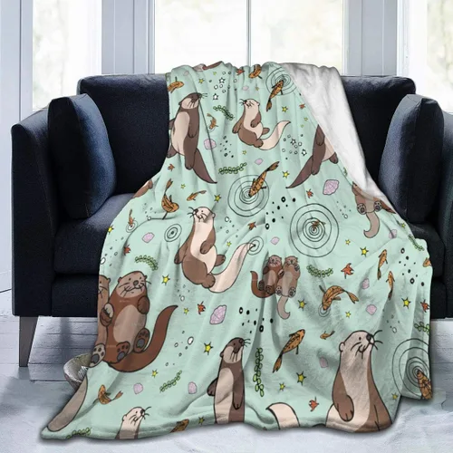 Miniatura 13 de Manta de Nutria Regalos de Nutria para Mujeres Hombres Niños Manta Liviana de Felpa para Regazo Manta de Franela Suave para Sofá Regalos