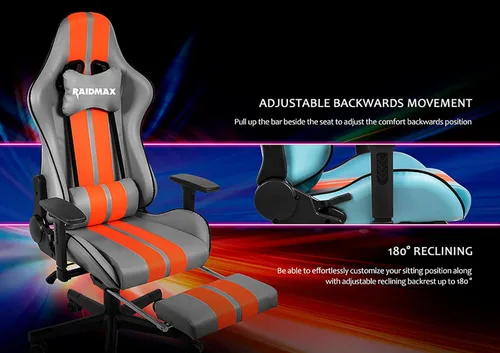 Miniatura 3 de Raidmax Superior DK905 - Sillas de juegos para computadora de auto de carreras, reposabrazos ajustable 3D, almohadas de cabeza y madera, base