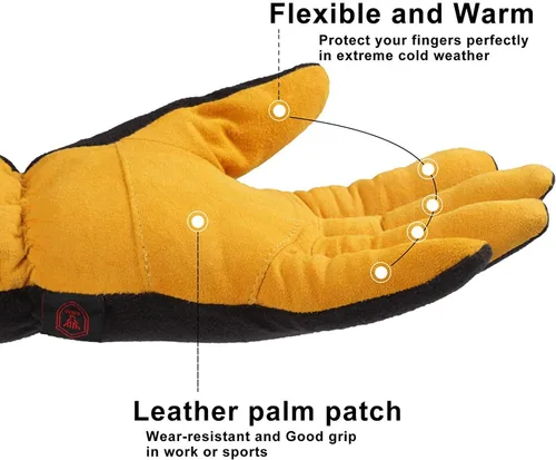 Miniatura 4 de SKYDEER Super Soft and Warm Winter Gloves with Deersplit Leather Suede and 3M Thinsulate Insulation for Cold Weather SD5176T