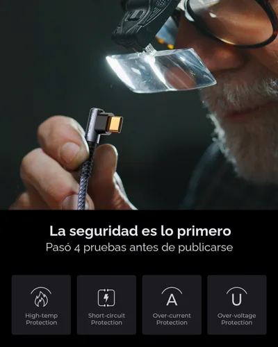 Miniatura 8 de MRGLAS Cable USB C 3.2A (actualizado a 90° y chapado en oro), [4 unidades, 10+6.6+3.3+1.6 pies] Cable de carga rápida tipo C de nailon trenzado USB