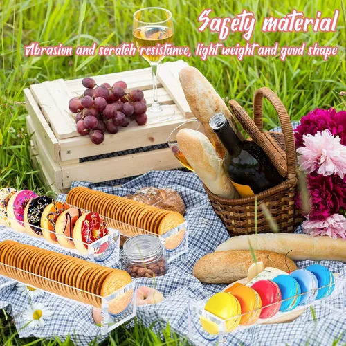 Miniatura 6 de 6 bandejas transparentes para servir galletas rectangulares para servir bandejas de servir, soportes transparentes de exhibición de alimentos