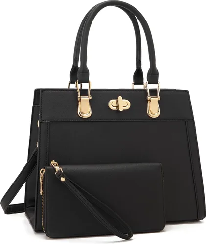 Conjunto de bolso para mujer, bolso de mano, bolso de hombro, asa superior, bolsa de trabajo, bolsa cruzada a juego, 2 piezas