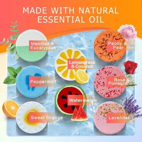 Miniatura 4 de Aofmee Vaporizadores de ducha para aromaterapia, paquete de 8 bombas de ducha, tabletas de ducha con aceites esenciales para relajación, regalos