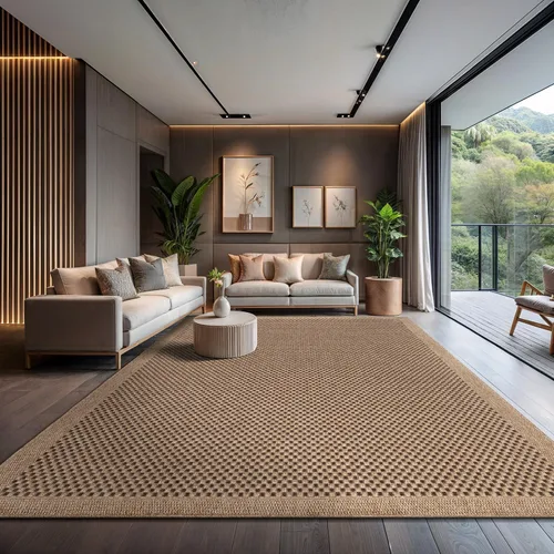 Miniatura 31 de CAMILSON Easy Alfombra de yute, 2 x 3 pulgadas, interiores y exteriores, fibra gris oscuro, para sala de estar, patio y cocina, diseño tejido