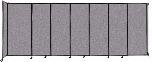 Miniatura 175 de Divisor de habitación de pared recta deslizante montado en la pared Anchos ajustables Ruedas de bloqueo Separador de habitación Paneles