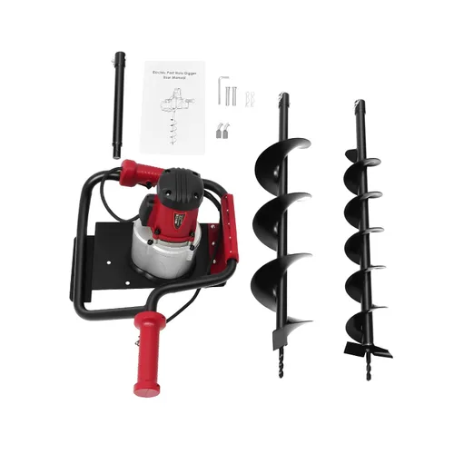 Miniatura 8 de Excavadora de agujeros para postes, 1500 W, herramientas eléctricas de excavación con 2 brocas (4 pulgadas y 6 pulgadas) para excavación de agujeros