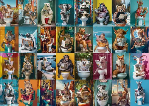 Rompecabezas de animales divertidos de 1000 piezas para adultos, rompecabezas coloridos de perro, caballo, león, rompecabezas de elefante, panda y