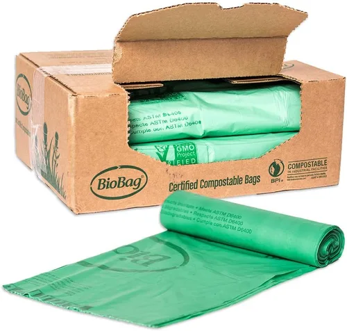 Miniatura 12 de BioBag (USA) La bolsa compostable original, 48 galones, 80 unidades, 100% bolsas de basura compostables certificadas para desechos de alimentos
