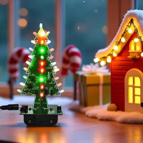 Miniatura 2 de Gikfun Árbol de Navidad 3D Árbol de Navidad LED Kits de bricolaje 7 Colores Flash Circuito LED EK1697