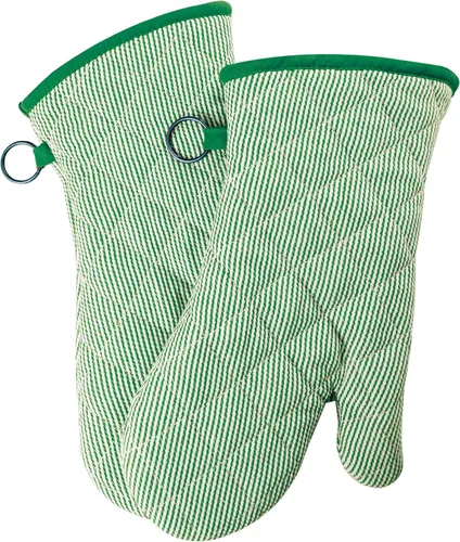 Miniatura 12 de 1 par de guantes de horno teñidos de hilo 100% algodón, resistentes al calor, guantes de 470 grados, para hombres y mujeres, para cocinar, hornear