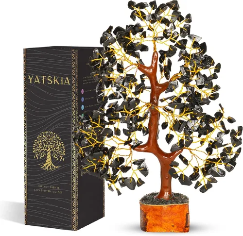 Miniatura 27 de YATSKIA - Árbol de cristal turquesa Feng Shui, alambre, bonsái Buhha, estatua reiki, Chakra curativo energía positiva, buena suerte dinero regalos