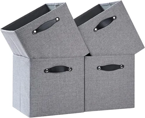 Miniatura 11 de Cajas Organizadoras de Cubo de Almacenamiento Organizador de Cubby de Tela 7.7 oz/yd² para Estante, Estantería, Clóset, Armario, Guardarropa