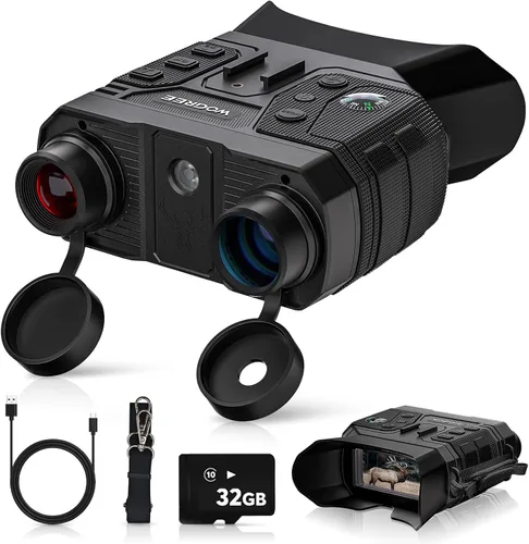 Gafas de visión nocturna, prismáticos de visión nocturna 4K para adultos, foto de 36 MP, batería recargable de 5000 mAh, rango de 1300 pies, zoom