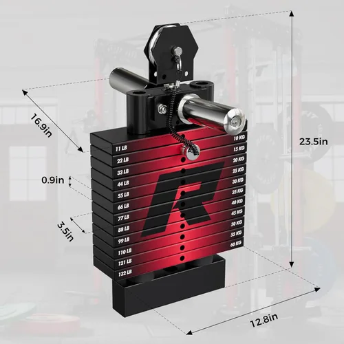 Miniatura 4 de RitFit M1 Pro Smith Machine con sistema de cruce de cables, jaula de potencia multifunción para sentadillas y rack de potencia para gimnasio en Negro