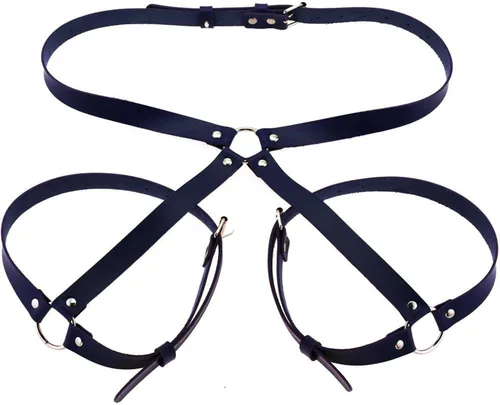 Cadenas de cuerpo de cuero punk, arnés sexy para el vientre, cinturón gótico, fiesta, rave, muslo, pierna, liguero, accesorios de joyería para
