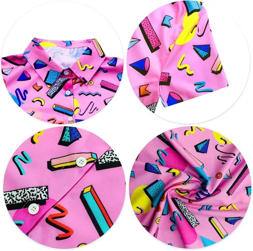 Miniatura 5 de Trajes de los años 80 y 90 para mujer, camiseta temática de fiesta de los años 80, camisas hawaianas con botones de los años 90, camisetas retro