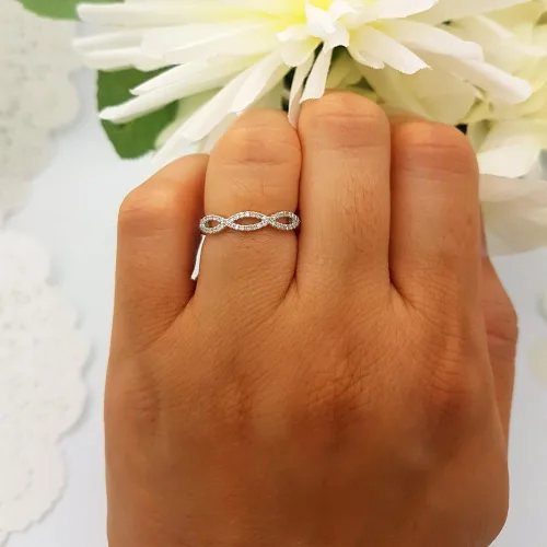 Miniatura 7 de Dazzlingrock Collection Anillo de aniversario de alianza de boda con diamantes redondos de 0.20 quilates (ctw), plata de ley